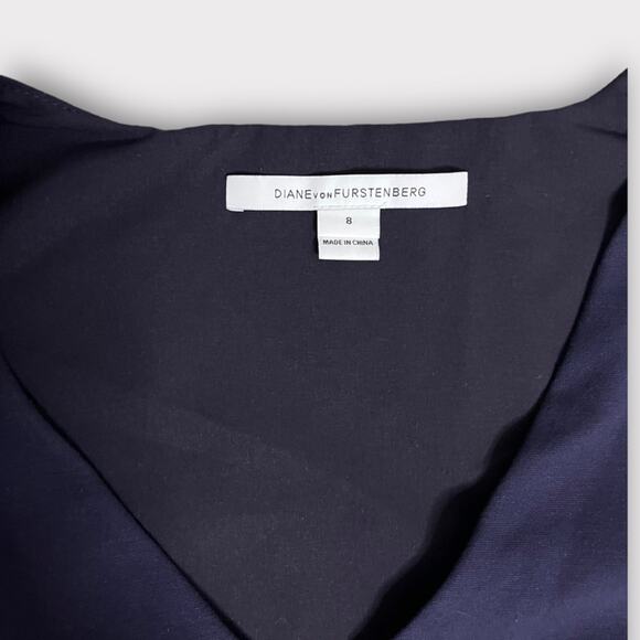 Diane Von Furstenberg DVP Jenn Shift Dress Navy Blue Size 8 - Picture 8 of 10
